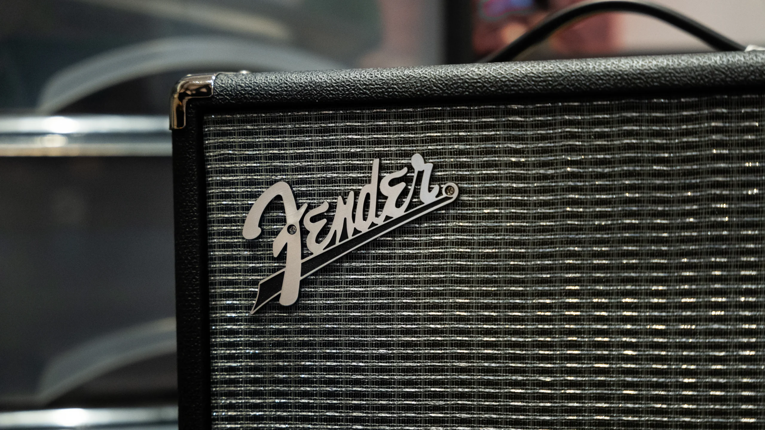 The top left corner of a Fender amp